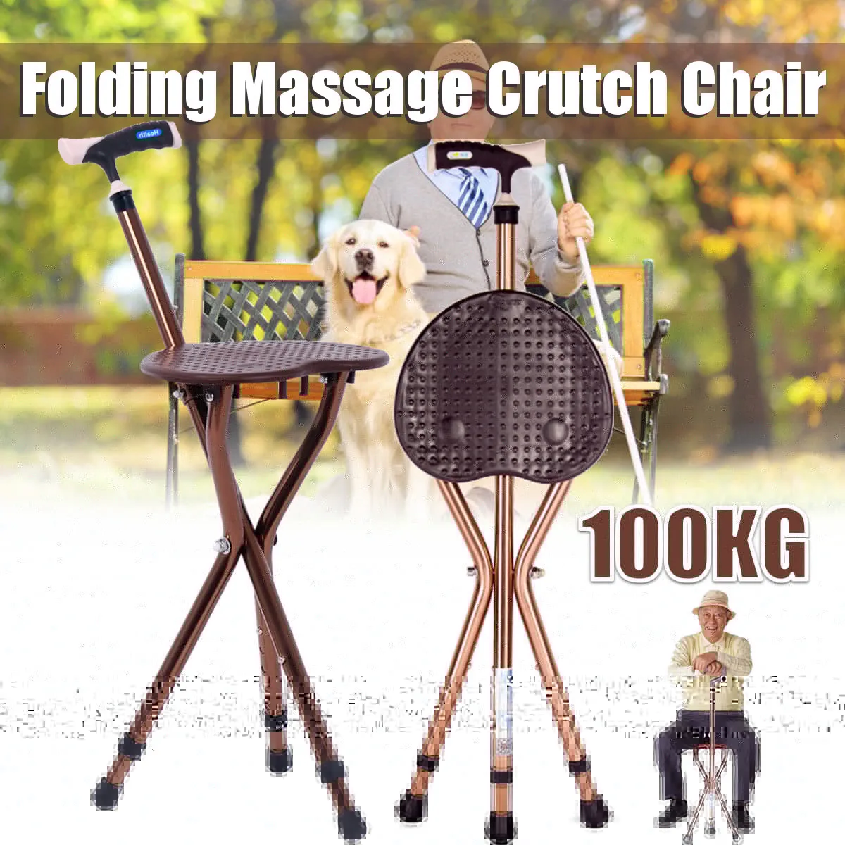 Folding Walking Sticks Hiking Adjustable - Silla plegable de aluminio para ancianos,