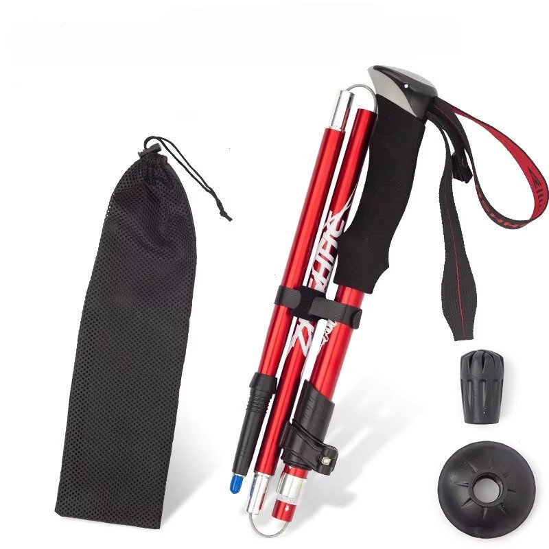 Folding Walking Sticks Hiking Adjustable - 1 Par de Bastones de Trekking