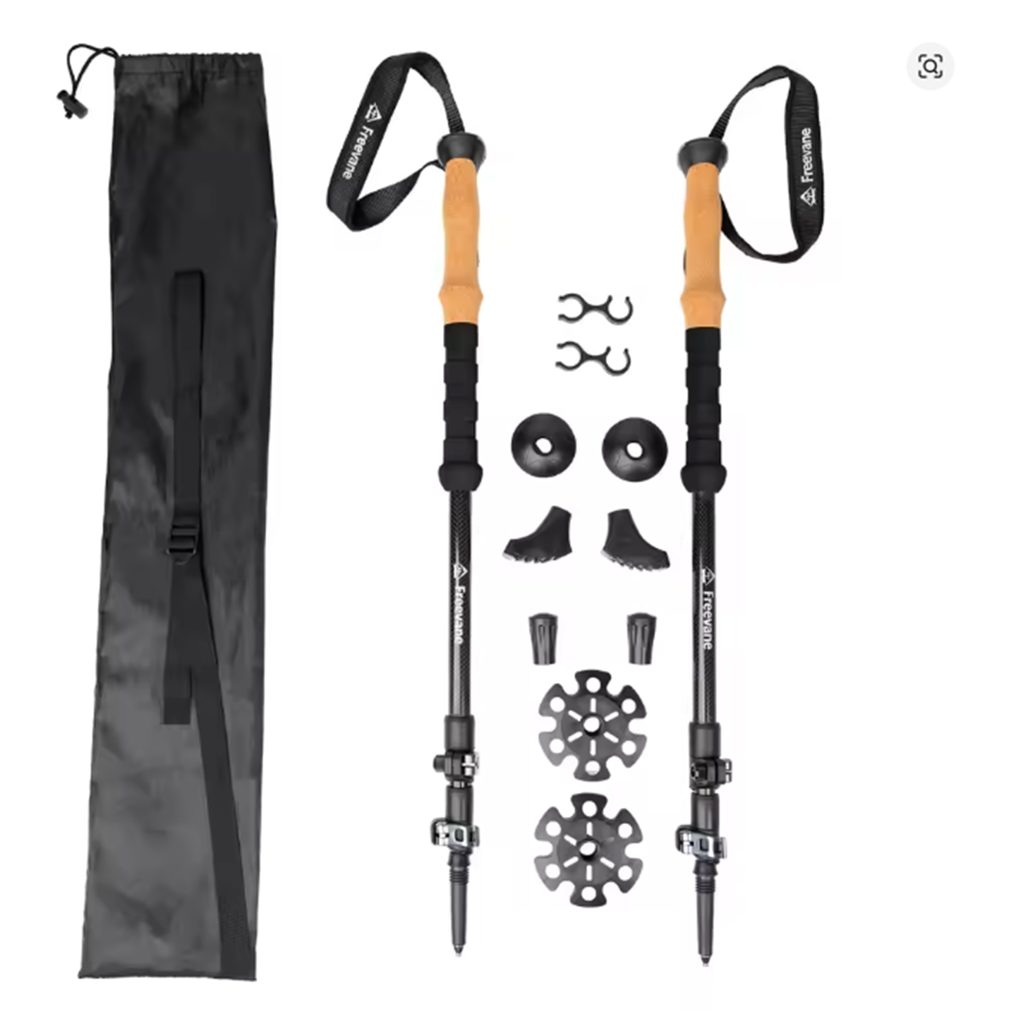 Carbon Fiber Trekking Poles Ultralight Pair - Bastones de Trekking Ultraligeros Ajustables de