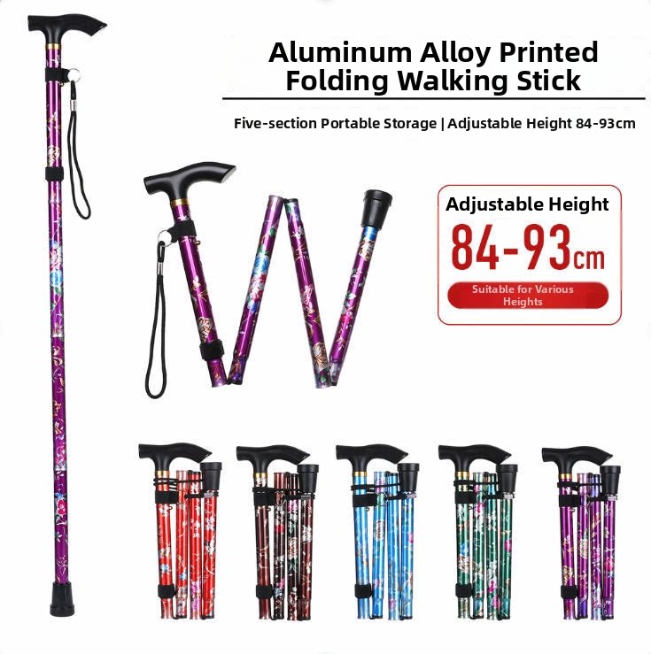 Folding Walking Sticks Hiking Adjustable - Bastón plegable ajustable de 5 niveles