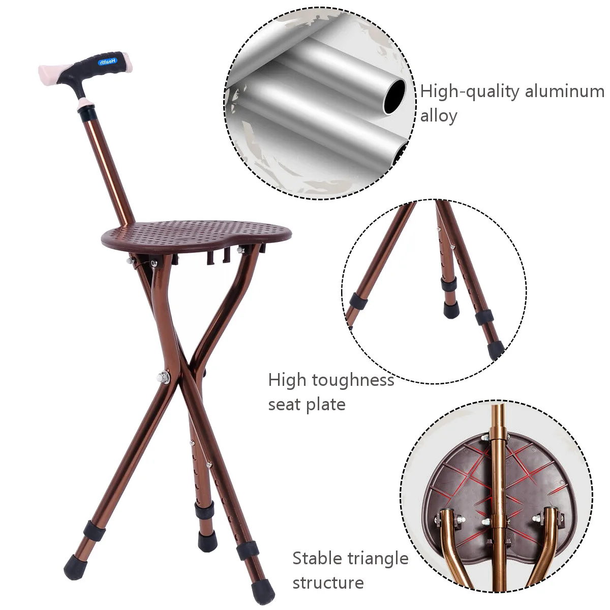 Silla plegable de aluminio par - Folding Walking Sticks Hiking Adjustable reseña y precio