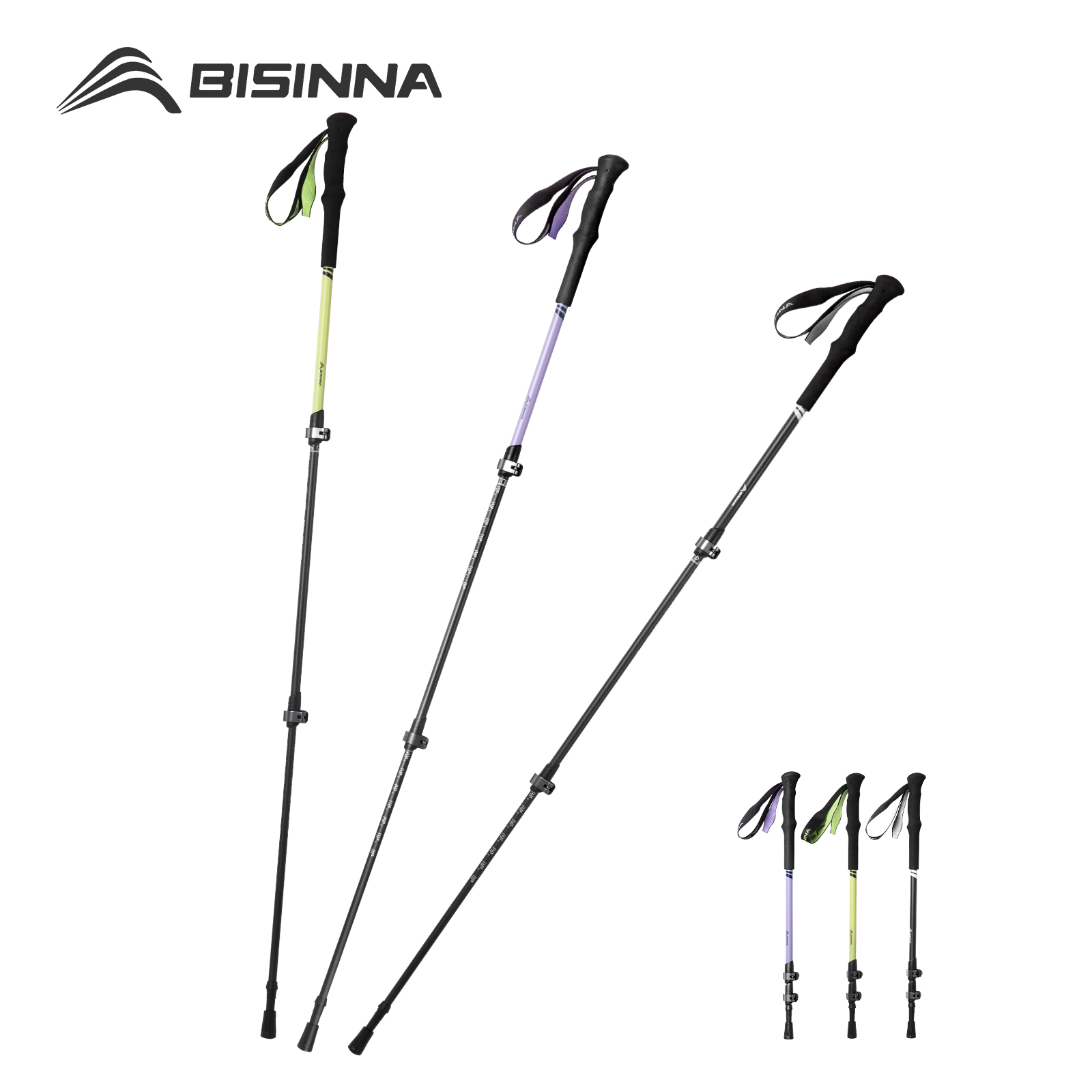 BISINNA 2 uds bastones de Trek - Carbon Fiber Trekking Poles Ultralight Pair reseña y precio