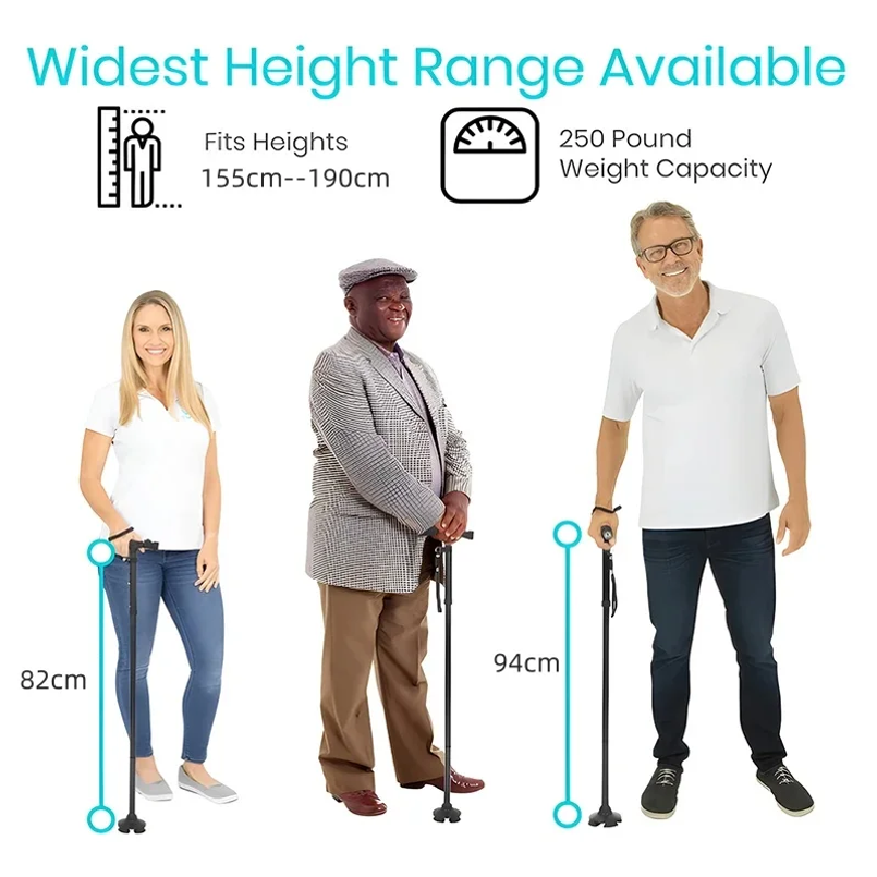 Bastón plegable con luz LED, a - Folding Walking Sticks Hiking Adjustable reseña y precio