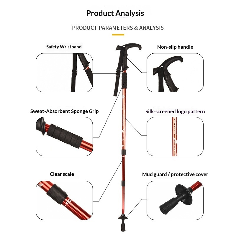 Bastón de Senderismo Ajustable - Folding Walking Sticks Hiking Adjustable reseña y precio