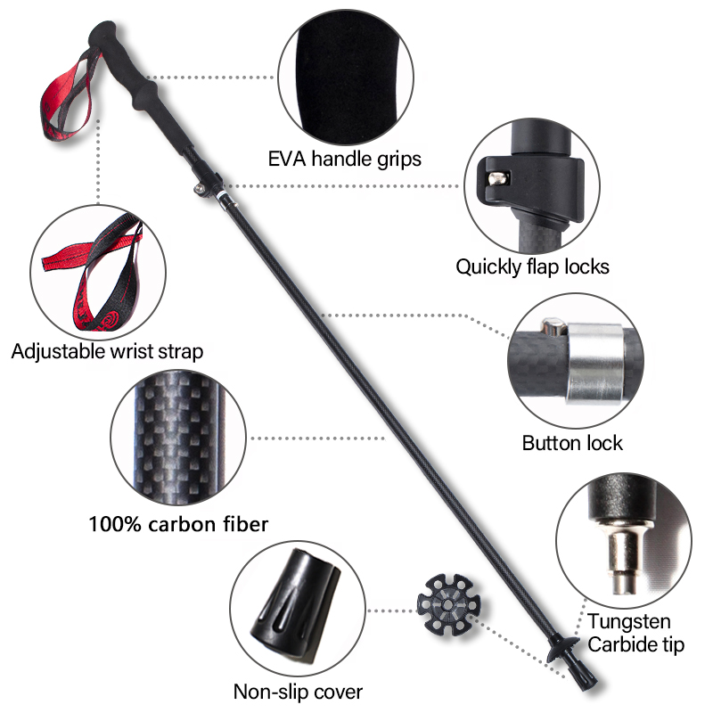 Bastones de Trekking Ultralige - Nordic Walking Poles Carbon 100 reseña y precio