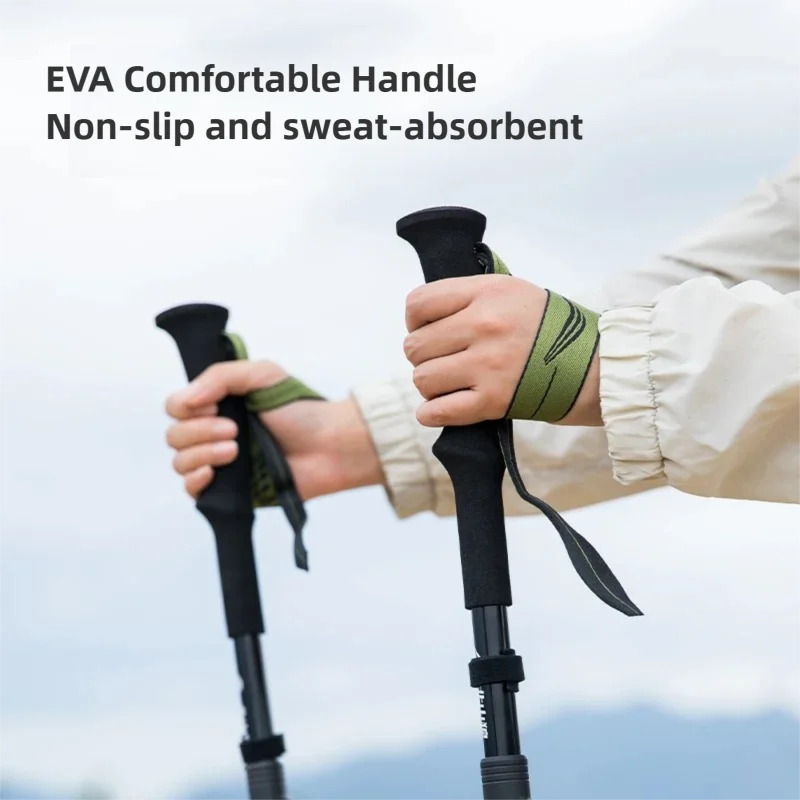 Bastones de Trekking de Fibra  - Folding Walking Sticks Hiking Adjustable reseña y precio