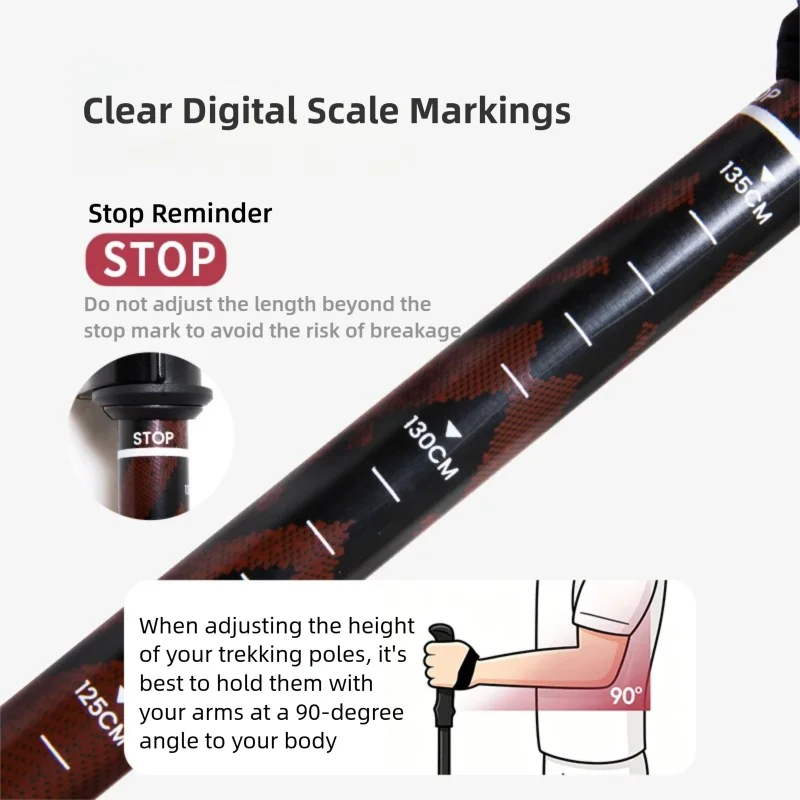 Bastones de Trekking de Fibra  - Folding Walking Sticks Hiking Adjustable reseña y precio