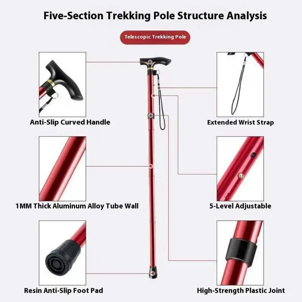 Bastones de Senderismo Plegabl - Folding Walking Sticks Hiking Adjustable reseña y precio