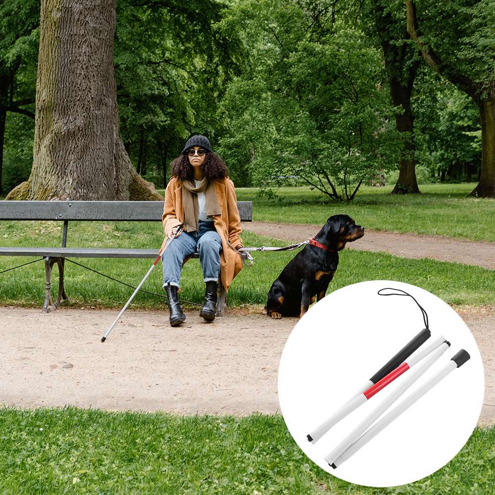 Bastón de Aluminio para Ciegos - Folding Walking Sticks Hiking Adjustable reseña y precio