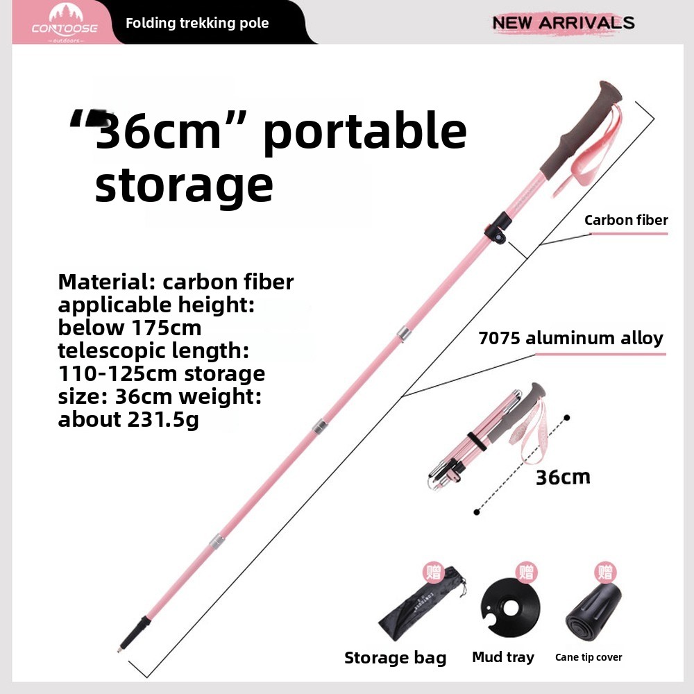 Bastón de Senderismo Plegable  - Folding Walking Sticks Hiking Adjustable reseña y precio