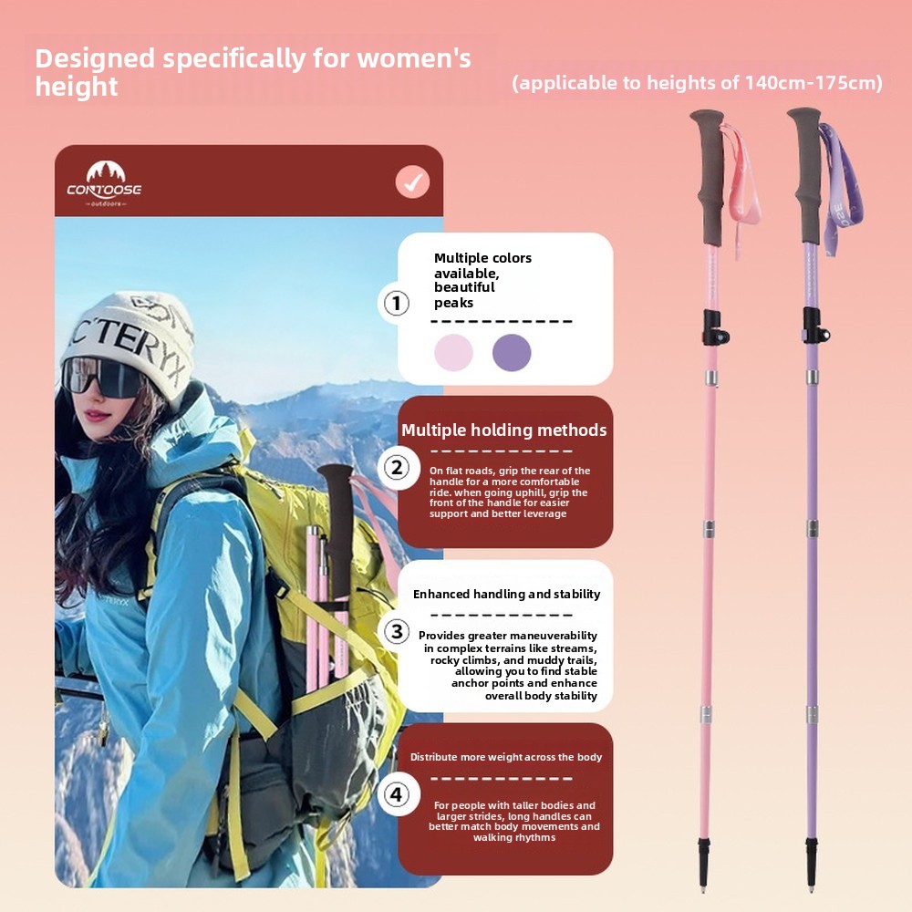 Bastón de Senderismo Plegable  - Folding Walking Sticks Hiking Adjustable reseña y precio