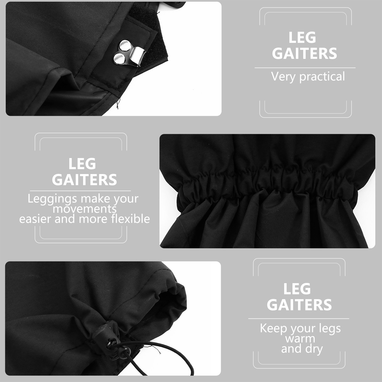 1 par de polainas para exterio - Gaiters Waterproof Breathable Hiking reseña y precio