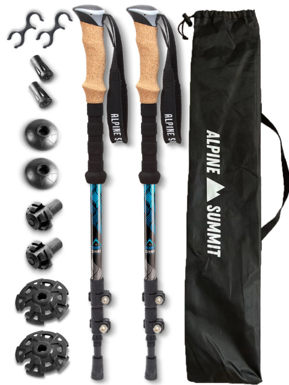 Bastones de Trekking de Alumin - Carbon Fiber Trekking Poles Ultralight Pair reseña y precio