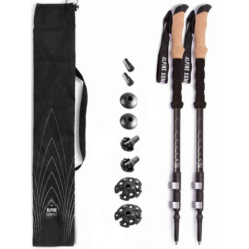 Bastones de Trekking de Alumin - Carbon Fiber Trekking Poles Ultralight Pair reseña y precio