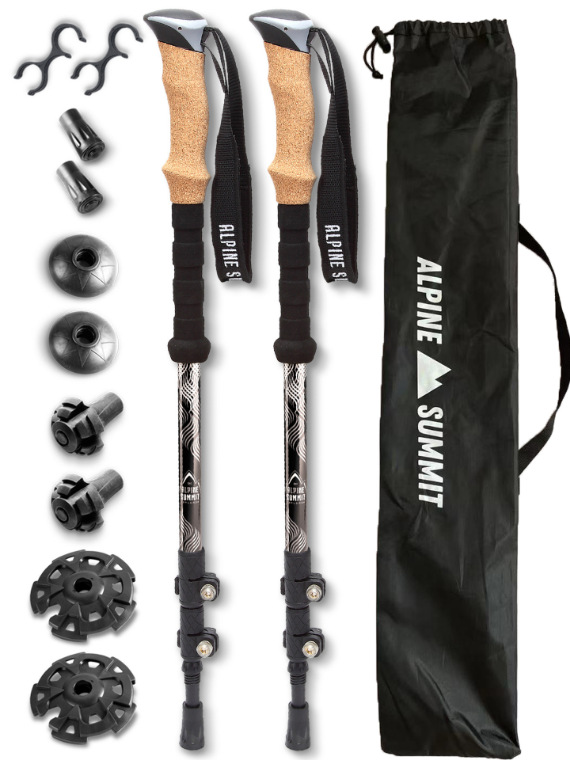 Bastones de Trekking de Alumin - Carbon Fiber Trekking Poles Ultralight Pair reseña y precio