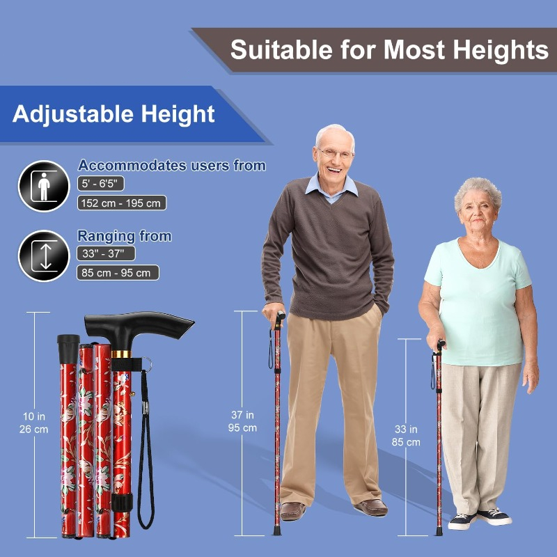 Bastón plegable ajustable de 5 - Folding Walking Sticks Hiking Adjustable reseña y precio